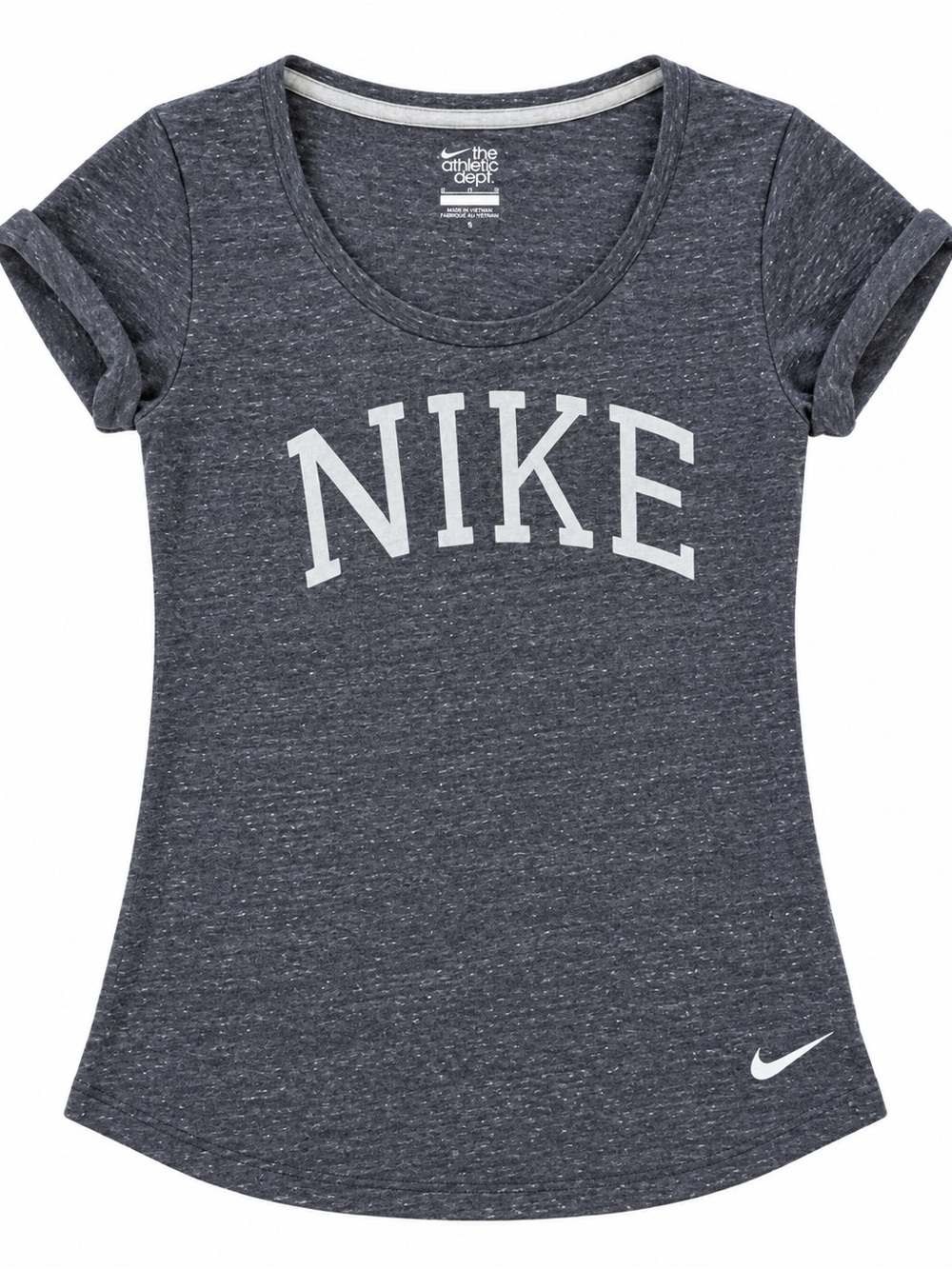 Nike womens Heather Charcoal Logo Short-Sleeve Tee